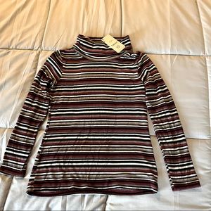 Turtleneck, striped, women’s, soft stretch knit